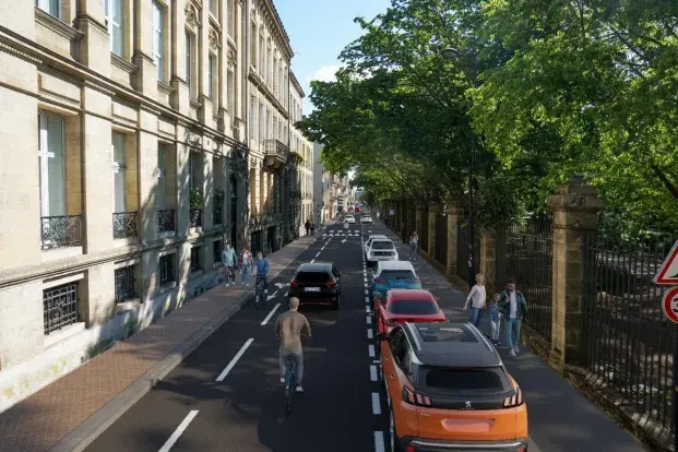 Visuel du prochain aménagement cyclable de la rue de la Course