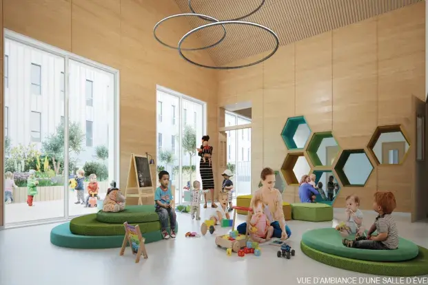 Esquisse de l'une des d'éveil de la crèche de l'espace Eugénie Eboué-Tell