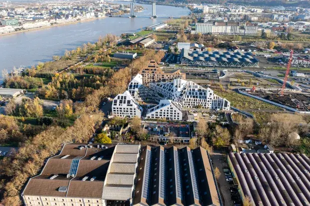 vue aérienne du quartier Brazza