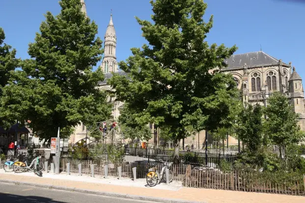 Photo de la place cardinal Donnet végétalisée à Bordeaux
