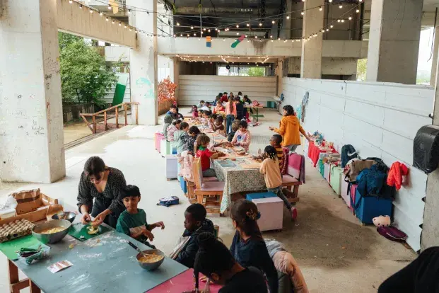 Un atelier culinaire avec des enfants, durant l'édition 2024 du Festival BOn ! 