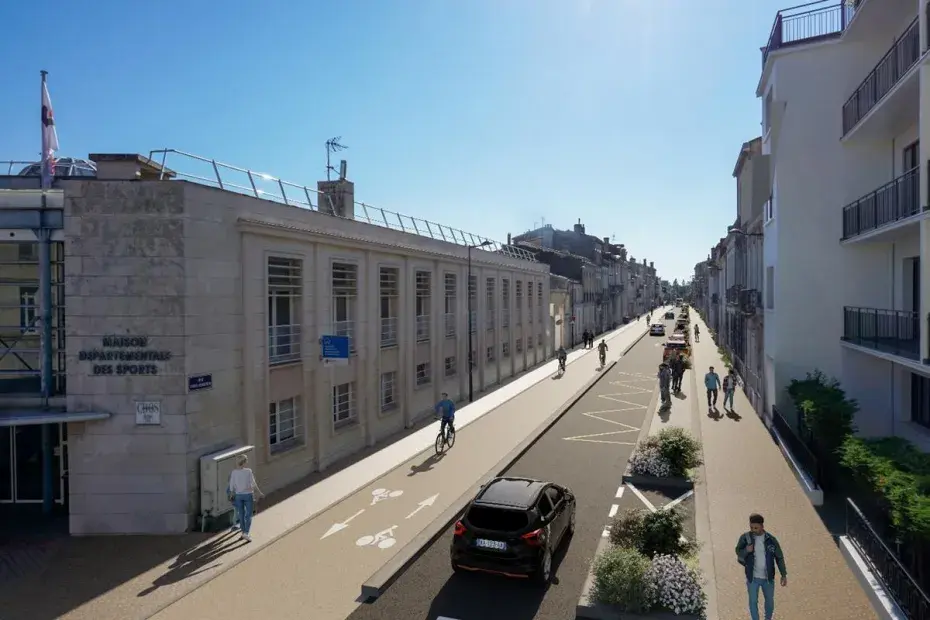 Visuel du prochain aménagement cyclable des rues David Johnston et de la Course