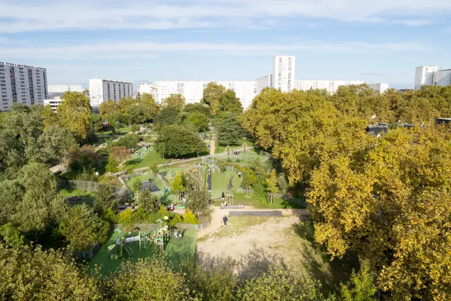 Vue aérienne du parc paysager du Grand Parc