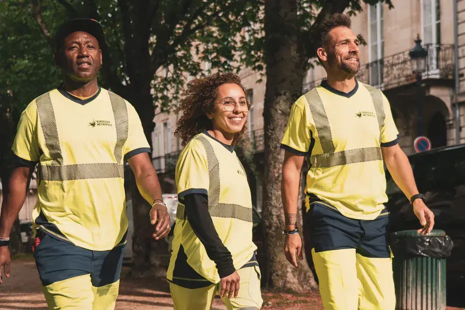 Trois agents de la propreté de Bordeaux Métropole
