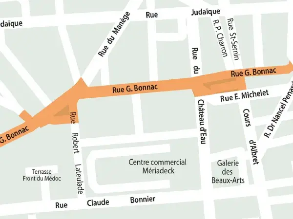 Visuel de la portion de la rue Georges Bonnac concerné par cette concertation