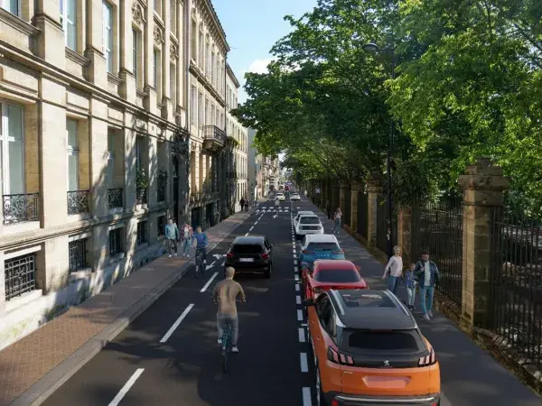Visuel du prochain aménagement cyclable de la rue de la Course