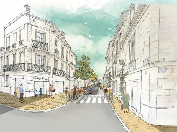 Esquisse de la rue de Pessac après son réaménagement