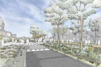 Esquisse de la future avenue des 40 journaux réaménagée