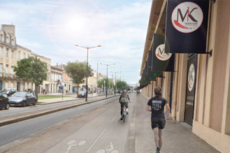 Visuel du prochain aménagement cyclable des quais aux Chartrons Nord