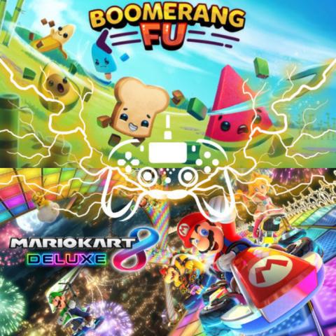 Photo :  © Couvertures de Mario Kart 8 deluxe de Nintendo Entertainment et de Boomerang Fu de Cranky Watermelon