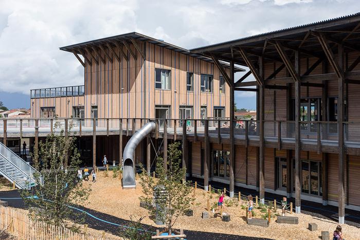 Photo :  © Compagnie Architecture, groupe scolaire Frida-Kahlo, Bruges, © Ivan Mathie.